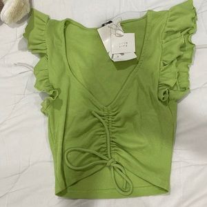 Green Crop Top